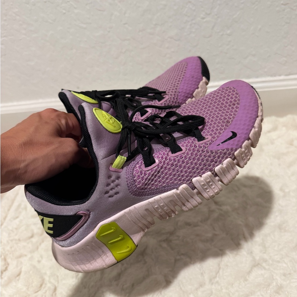Nike Purple with Neon Green Accent Training Shoes Metcon